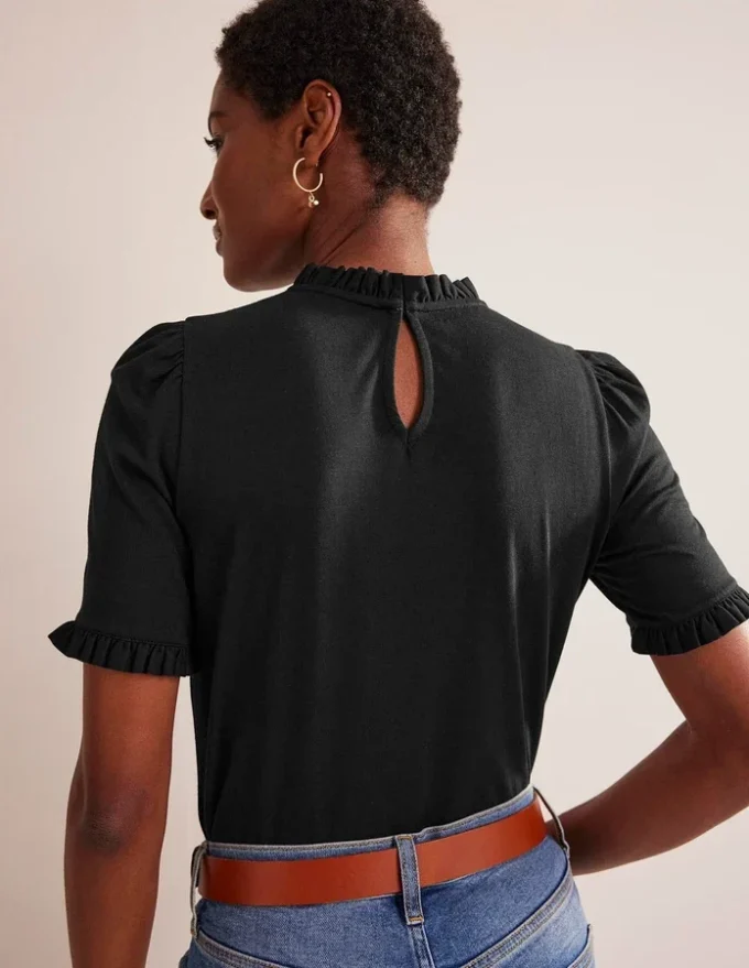 Imi Supersoft Frill T-shirt Black Imi Supersoft Frill T-shirt Black