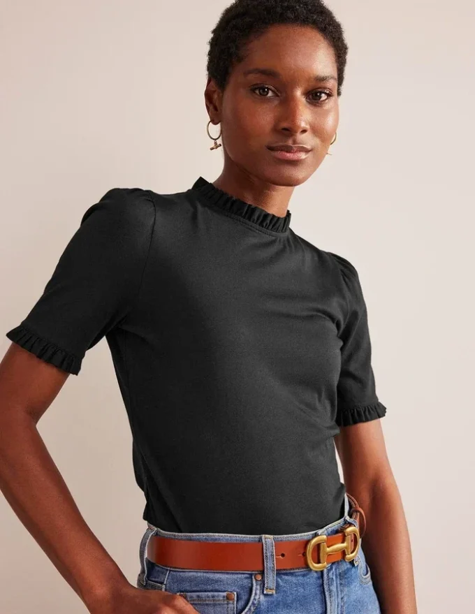 Imi Supersoft Frill T-shirt Black Imi Supersoft Frill T-shirt Black