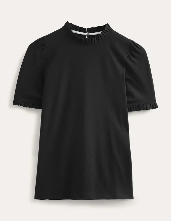 Imi Supersoft Frill T-shirt Black Imi Supersoft Frill T-shirt Black
