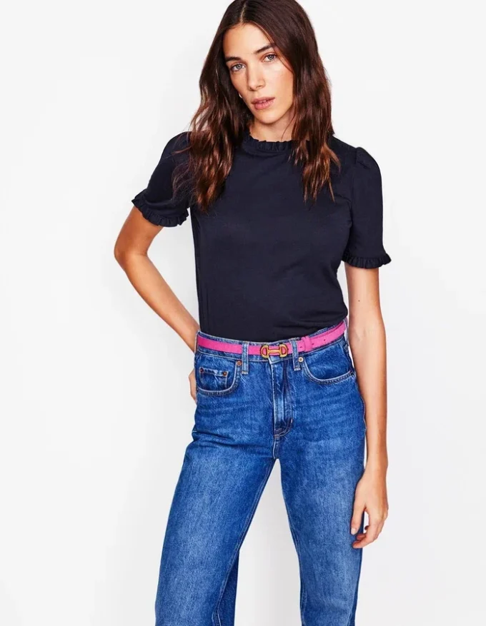 Imi Supersoft Frill T-shirt Navy Imi Supersoft Frill T-shirt Navy