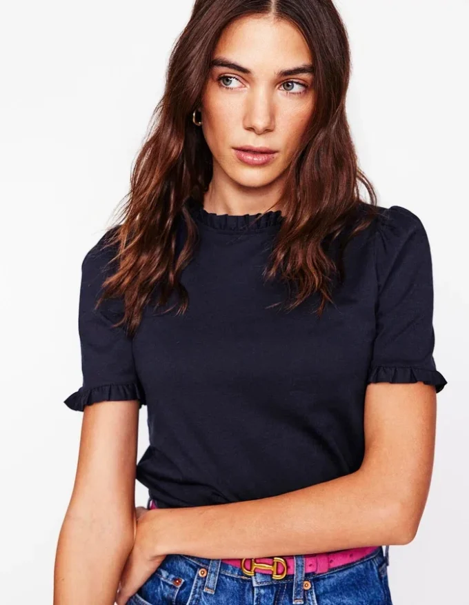 Imi Supersoft Frill T-shirt Navy Imi Supersoft Frill T-shirt Navy