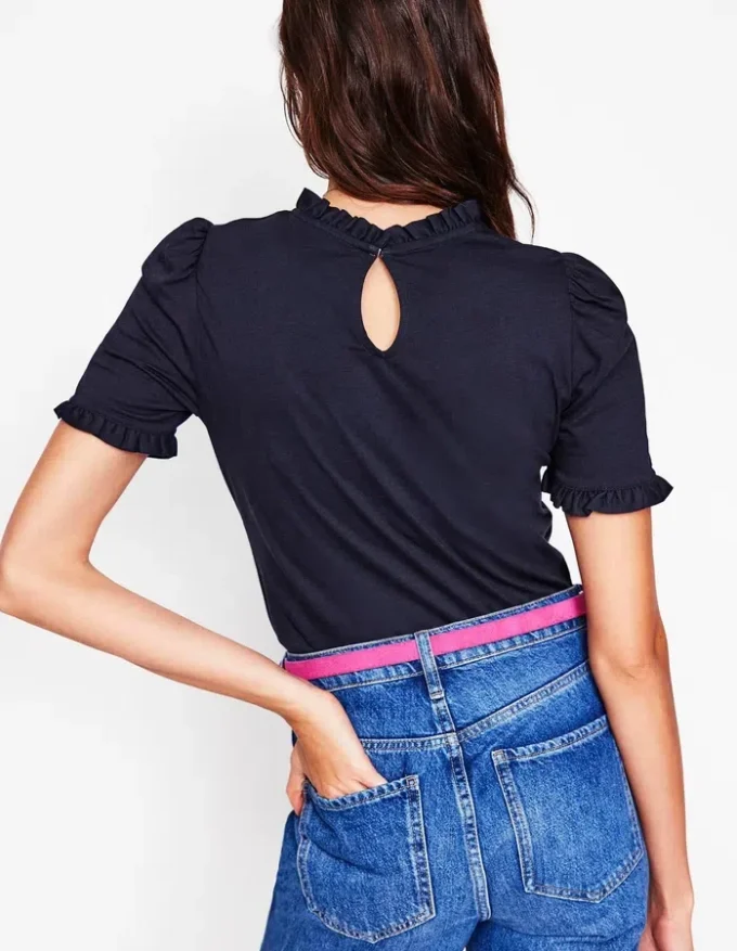 Imi Supersoft Frill T-shirt Navy Imi Supersoft Frill T-shirt Navy