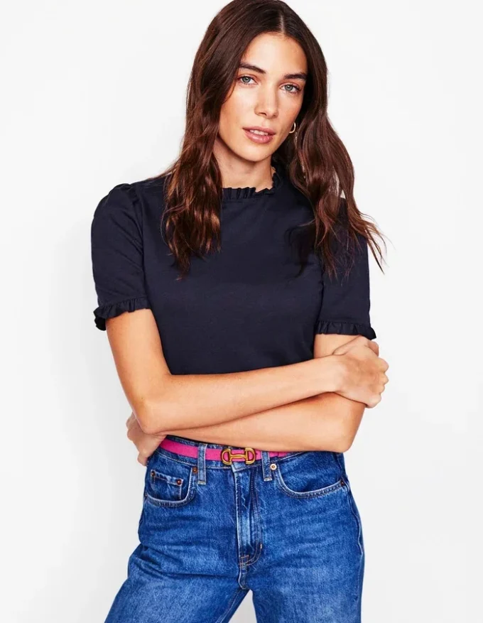 Imi Supersoft Frill T-shirt Navy Imi Supersoft Frill T-shirt Navy