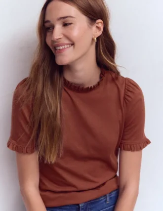 Imi Supersoft Frill T-shirt Roasted Brown