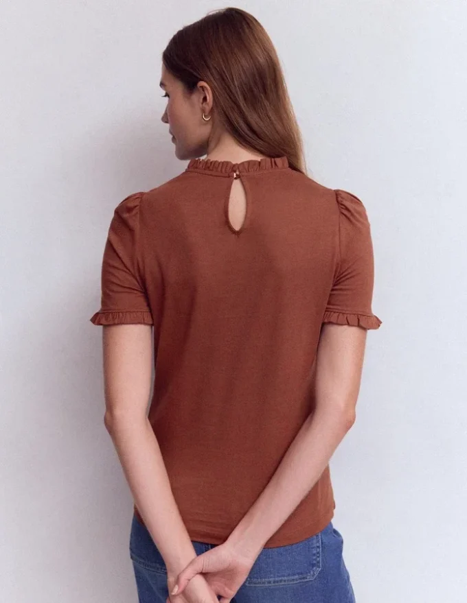Imi Supersoft Frill T-shirt Roasted Brown Imi Supersoft Frill T-shirt Roasted Brown