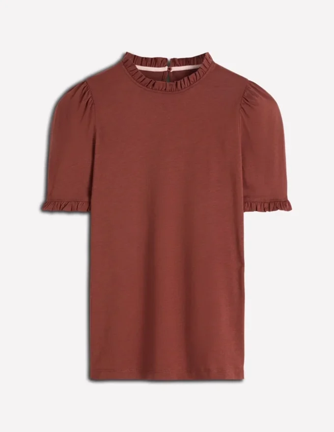 Imi Supersoft Frill T-shirt Roasted Brown Imi Supersoft Frill T-shirt Roasted Brown