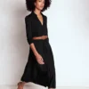Imogen Collared Jersey Dress Black