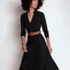 Imogen Collared Jersey Dress Black