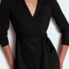 Imogen Collared Jersey Dress Black
