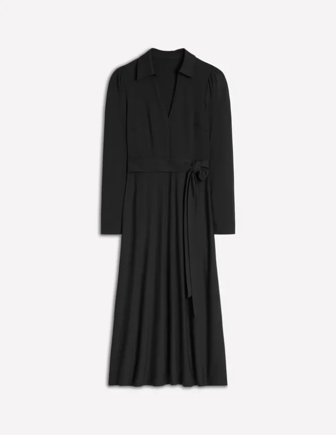 Imogen Collared Jersey Dress Black