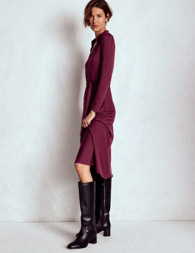 Imogen Collared Jersey Dress Deep Wisteria Imogen Collared Jersey Dress Deep Wisteria