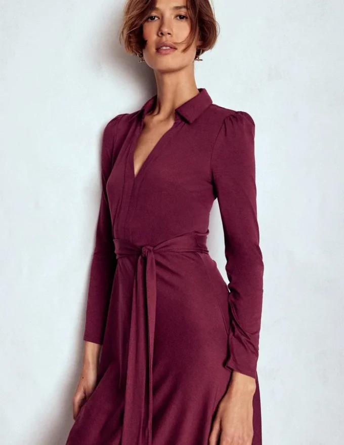 Imogen Collared Jersey Dress Deep Wisteria Imogen Collared Jersey Dress Deep Wisteria