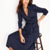 Imogen Collared Jersey Dress Navy