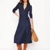 Imogen Collared Jersey Dress Navy