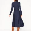 Imogen Collared Jersey Dress Navy