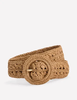 Interest Raffia Belt Natural