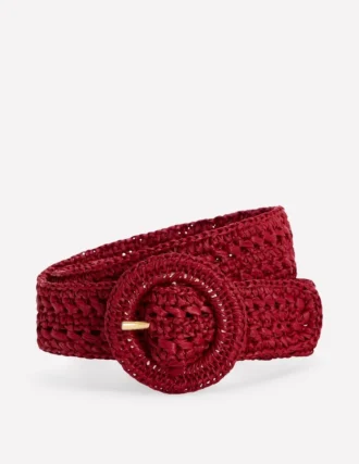 Interest Raffia Belt Red