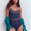 Interest Trim Swimsuit Navy, Contrast Trim Interest Trim Swimsuit Navy, Contrast Trim
