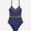 Interest Trim Swimsuit Navy, Contrast Trim Interest Trim Swimsuit Navy, Contrast Trim