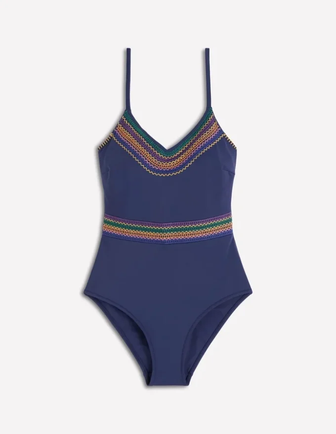 Interest Trim Swimsuit Navy, Contrast Trim Interest Trim Swimsuit Navy, Contrast Trim