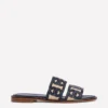 Interlocked Flat Sandal Navy Interlocked Flat Sandal Navy