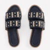 Interlocked Flat Sandal Navy Interlocked Flat Sandal Navy