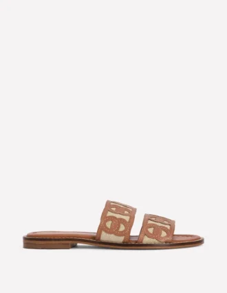 Interlocked Flat Sandal Tan