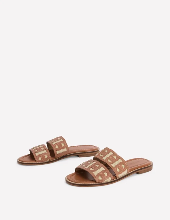 Interlocked Flat Sandal Tan Interlocked Flat Sandal Tan