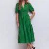 Irene Linen Midi Dress Highland Green Irene Linen Midi Dress Highland Green