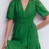 Irene Linen Midi Dress Highland Green Irene Linen Midi Dress Highland Green