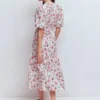 Irene Linen Midi Dress Ivory, Bloom Scatter Irene Linen Midi Dress Ivory, Bloom Scatter
