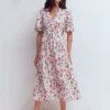 Irene Linen Midi Dress Ivory, Bloom Scatter Irene Linen Midi Dress Ivory, Bloom Scatter