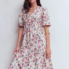 Irene Linen Midi Dress Ivory, Bloom Scatter Irene Linen Midi Dress Ivory, Bloom Scatter