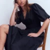 Irene Linen Midi Dress Navy Irene Linen Midi Dress Navy