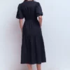 Irene Linen Midi Dress Navy Irene Linen Midi Dress Navy