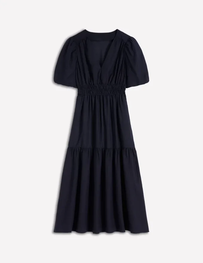 Irene Linen Midi Dress Navy Irene Linen Midi Dress Navy