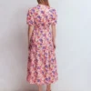 Irene Puff Sleeve Cotton Dress Pink, Blossomy Garden Irene Puff Sleeve Cotton Dress Pink, Blossomy Garden