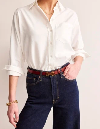 Iris Skinny Snaffle Trim Belt Red