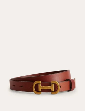 Iris Skinny Snaffle Trim Belt Tan