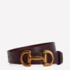 Iris Snaffle-Trim Leather Belt Croc Iris Snaffle-Trim Leather Belt Croc