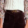 Iris Snaffle-Trim Leather Belt Croc Iris Snaffle-Trim Leather Belt Croc