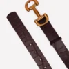 Iris Snaffle-Trim Leather Belt Croc Iris Snaffle-Trim Leather Belt Croc