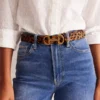 Iris Snaffle-Trim Leather Belt Leopard Iris Snaffle-Trim Leather Belt Leopard