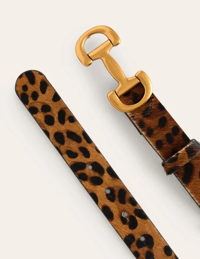 Iris Snaffle-Trim Leather Belt Leopard Iris Snaffle-Trim Leather Belt Leopard