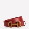 Iris Snaffle-Trim Leather Belt RED Iris Snaffle-Trim Leather Belt RED