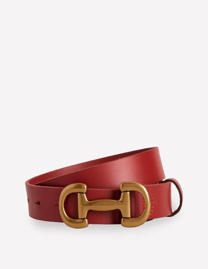 Iris Snaffle-Trim Leather Belt RED Iris Snaffle-Trim Leather Belt RED