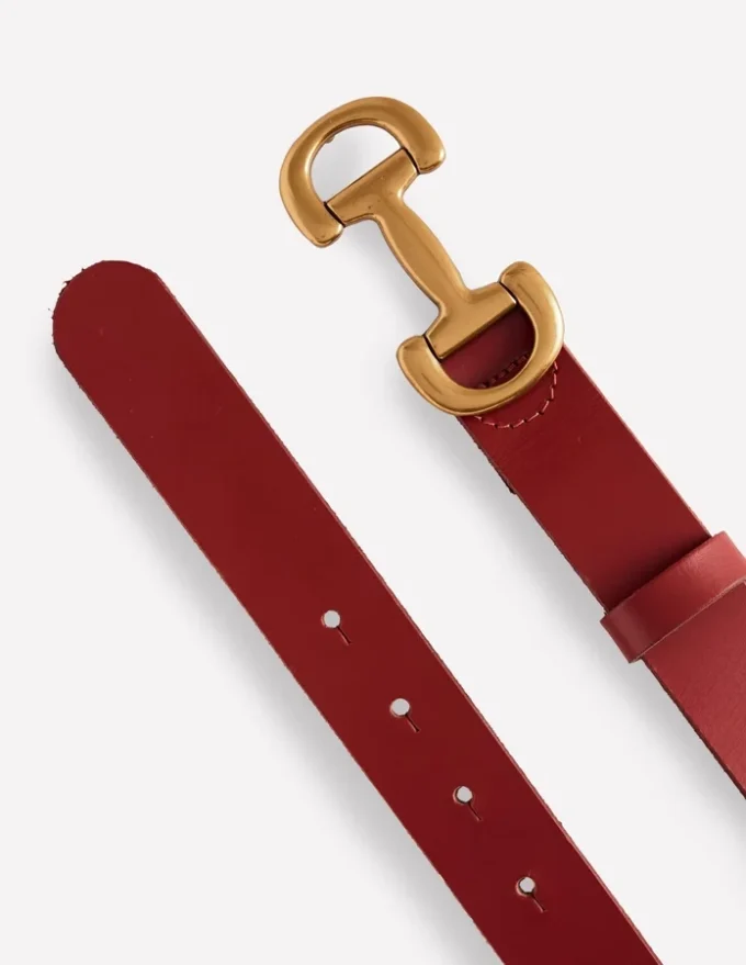 Iris Snaffle-Trim Leather Belt RED Iris Snaffle-Trim Leather Belt RED