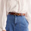 Iris Snaffle-Trim Leather Belt Tan Iris Snaffle-Trim Leather Belt Tan