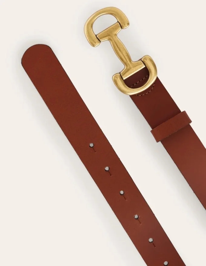 Iris Snaffle-Trim Leather Belt Tan Iris Snaffle-Trim Leather Belt Tan