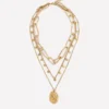 Irregular Layered Necklace Gold Colour Irregular Layered Necklace Gold Colour